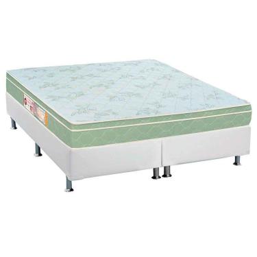 Imagem de  Cama Box King: Colchão Espuma D33 Castor Sleep Max + Base CRC Courano White(193x203)