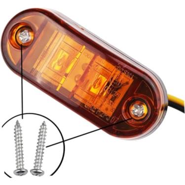 Imagem de Kit Com 4 Lanternas Led Vigia Teto Van Bau Caminhao 12/24V KLX Qualidade e Inovação (LARANJA)