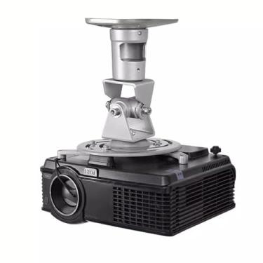 Imagem de GRFIT Suporte de montagem para projetor, suporte de projetor universal giratório para projetor, escritório, liga de alumínio, ajustável, suporte de projetor de teto doméstico (cor: prata, tamanho: A)