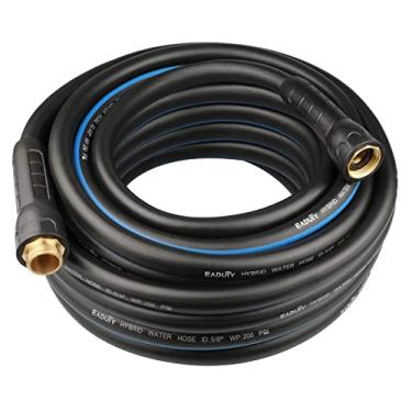 Imagem de EADUTY Mangueira de jardim híbrida 1,5 m x 1,5 m, resistente, leve, flexível com alça giratória e acessórios de latão sólido, cinza + azul