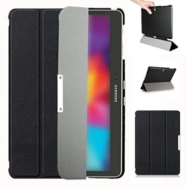 Imagem de AFesar Capa para tablet Samsung Galaxy Tab S 10.5 SM-T800, modelos SM-T800, SM-T805, SM-T807, capa com suporte flip exclusiva para tablet Galaxy Tab S 2014 de 10,5 polegadas SM-T801 com três dobras