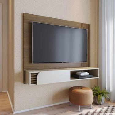 Imagem de Painel para TV Até 60 Polegadas Jurerê 1 Porta Amêndoa/Off White - Colibri