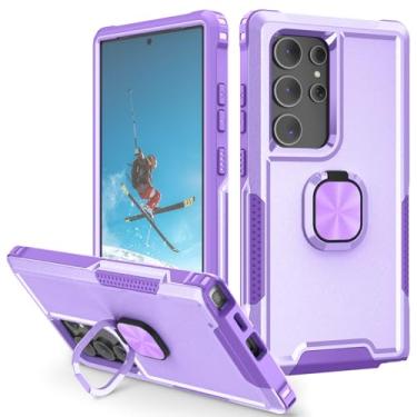 Imagem de Asuwish Capa para Samsung Galaxy S24 Ultra 5G com suporte de anel magnético resistente à prova de choque de silicone híbrido de corpo inteiro acessórios S24Ultra 24S S 24 24Ultra 2024, 17.3 cm