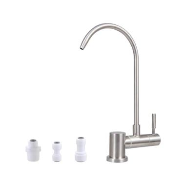 Imagem de Torneira de água potável de aço inoxidável, torneira de filtro de água, torneira dobrável de rotação 360 para pia de bar, sistema de cozinha Ro (redondo unidirecional)