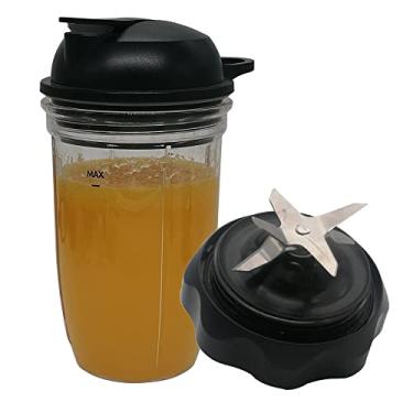 Imagem de Lâmina extratora de fácil torção de substituição com copo e tampa de 510 g, compatível com o combo de liquidificador NutriBullet (NBF10500/NBF70500/ZNBF30400Z/ZNBF30500Z/NBF50400) (1, copo de 510 g