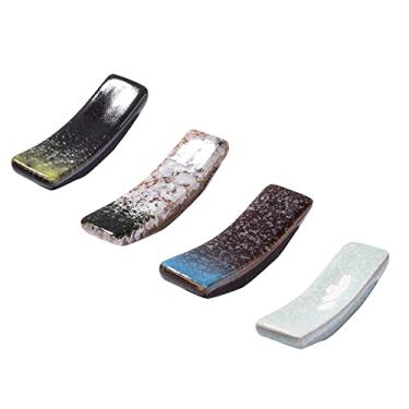 Imagem de 4 peças de suportes de hashi japoneses, descanso de pauzinhos de cerâmica