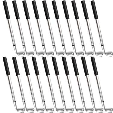 Imagem de GXXMEI 25 peças de canetas esferográficas de golfe mini canetas decorativas de tacos de golfe canetas esportivas ergonômicas engraçadas adereços de clube de golfe tinta gel preta para estudantes, colegas de trabalho, artigos de papelaria de escritório