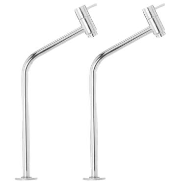 Imagem de Raro, Kit 2 Torneira Lavatório Banheiro Cuba Bica Alta Pia Bancada Cor Cromada 45° Link Redondo 1/4 De Volta Premium