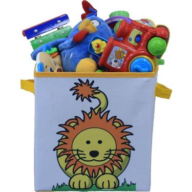 Imagem de Caixa Organizadora Brinquedos Infantil Estampada Bichinhos