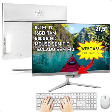 Imagem de Computador Completo All In One Intel Core i7 21,5" Full HD 16GB HD 500GB 4 Núcleos Super Turbo Hdmi Teclado e Mouse Strong Tech