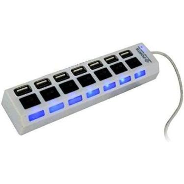 Imagem de Hub Usb Chave Seletora 7 Portas Usb 2.0 High Speed BRANCO - BC BORA CO