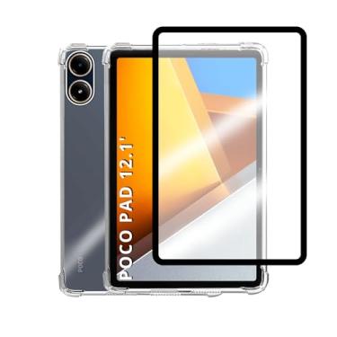 Imagem de Kit Capa Capinha Case Ant Impacto + Pelicula 9D Cerâmica Fosca Para Poco Pad (Tela 12.1'') - C7 Company