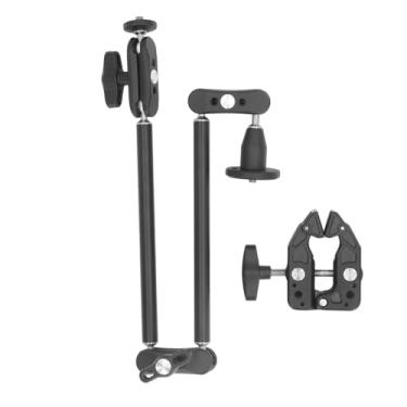 Imagem de Braço Articulado Ajustável Braço Articulado de 57 Cm 2 Seções 1/4 pol. 3/8 pol. Parafuso Braço Articulado Suporte para Câmera de Telefone Rotação de 360 ​​graus para Monitor de