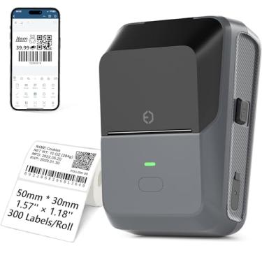 Imagem de Lemketan Etiquetadora para pequenas empresas com digitalização automática, máquina de etiquetar com fita, impressora térmica portátil Bluetooth para código de barras, envio, escritório, casa, com 50 x