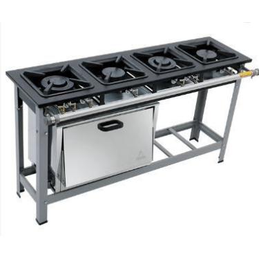 Imagem de Fogão 4 Bocas c/ Forno Baixa Pressão Luxo 30x30 Perfil 6,5 2QD 2QS Met