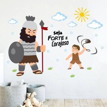 Imagem de Adesivo Decorativo Grande Desenho Davi E Golias - Magazine do Adesivo