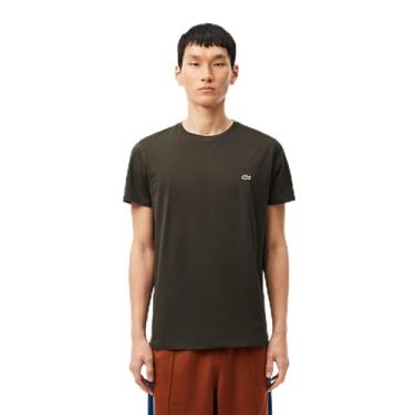 Imagem de Lacoste Camiseta masculina monocromática de algodão Pima Jersey gola redonda, Alburno, 3G