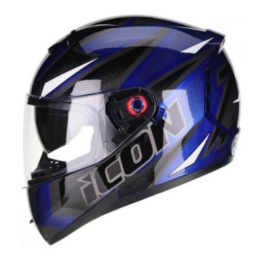 Imagem de Capacete icon fast - branco e azul - tamaho 60 - peels