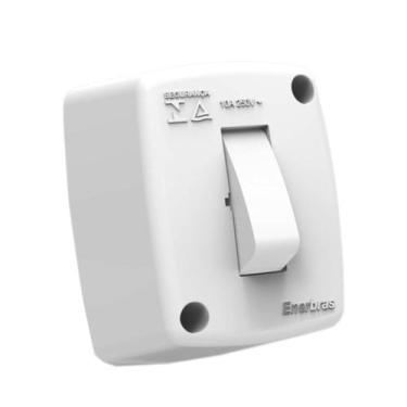 Imagem de Interruptor Simples de Sobrepor 10A Branco Stardard Enerbras, Branco