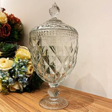 Imagem de Bomboniere Potiche com Pé Cristal Diamond 32 cm - Lyor