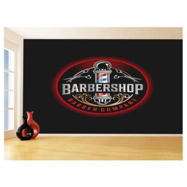 Imagem de Papel De Parede 3D Barbearia Barber Shop Logo 3,5M Brb35 - Você Decora
