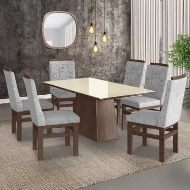 Imagem de Conjunto Mesa 160x82cm e 6 Cadeiras Madeira Maciça - Móveis Zamarchi