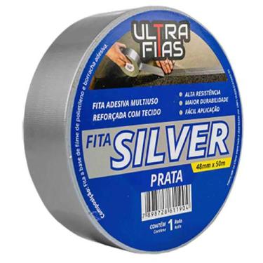 Imagem de KIT 10 - Fitas Silver Tape Ar Condicionado Multiuso Vedação 50 mm X 50