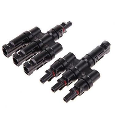 Imagem de Conector MC4 - Y 3 P/ Ligação Paralelo Painel Solar - Par - DGTEC