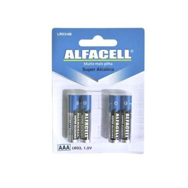 Imagem de Pilha Palito Super Alcalina AAA Com 4 Alfacell