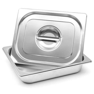 Imagem de Kit Cuba Gastronômica Inox Gn 1/2 65mm Com Tampa Gn 1/2 - Triboshop, C