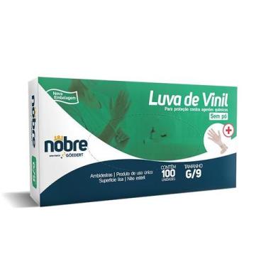Imagem de Luva vinil s/po G - protecao contra agentes quim. c/100unid. (ex. saud