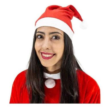 Imagem de Gorro de Papai Noel Adulto de Natal em Feltro Com 40cm - Fantasias Car
