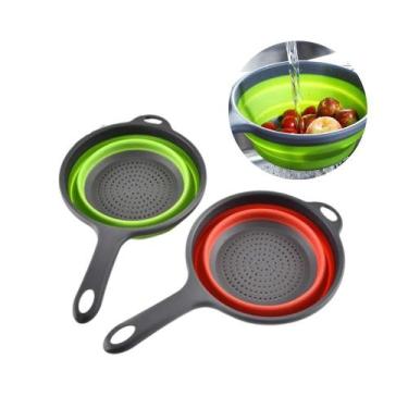 Imagem de Escorredor de Alimentos Retrátil de Silicone Dobrável com Cabo - Art H