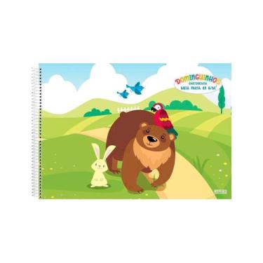 Imagem de Caderno Meia Pauta Animativa Dominguinhos 40 Folhas 275x200mm Capa Dur