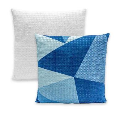 Imagem de Kit 2 Capas de Almofadas PIQUET Favinho Lisa e Estampada 40x40 C/ Zípe