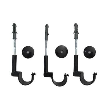 Imagem de Kit 3 Suportes Simples de Teto para Varão de Cortina 19mm - DECOR LIDE