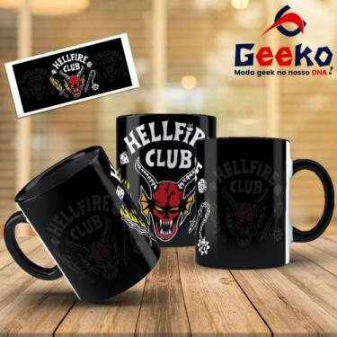 Imagem de Caneca HellFire Club Stranger Things Geeko, Preto, 325ml
