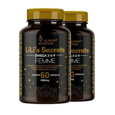 Imagem de Kit 2 Omega Mulher 3 6 9 Lilis Secrets 2x60 cápsulas - Alisson Nutriti