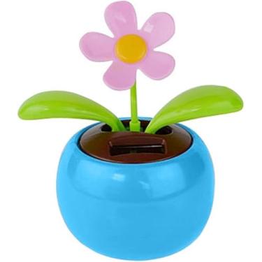 Imagem de Blue Artificial Flowers Solar Powered Dancing Swinging Animated Flower Toy Car Styling Home Decoration Solar Power Kits