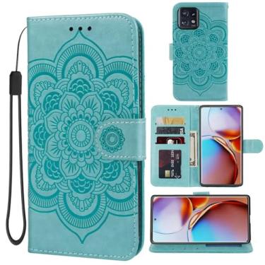 Imagem de Bohefo Capa para Motorola Edge Plus 2023 Capa/Moto X40/Motorola Edge 40 Pro XT2301-5 Capa carteira, capa de couro mandala, suporte para cartão de crédito, capa para celular para Motorola Edge Plus