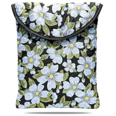 Imagem de Linpr Capa para laptop fofa 15/16, flor azul listrada, estojo protetor para homens e mulheres, bolsa fofa compatível com laptops de 15 e 16 polegadas, para MacBook Air M2, Asus/Dell Xps na capa