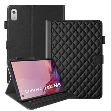 Imagem de Capa para Lenovo Tab M9 22.9 cm 2023 / Nook 22.9 cm Lenovo Tablet 2024 Multi-Angle Viewing Smart Cover Business PU Leather Flip Stand Magnectic Cover com suporte para caneta e compartimento para