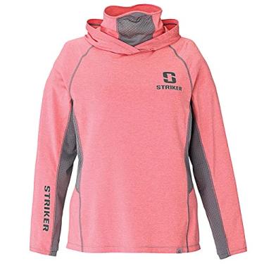 Imagem de Striker Moletom feminino Guardian FPS 50+ leve com absorção de umidade - pulôver casual ativo com polaina de pescoço removível, Melancia mesclada, Large