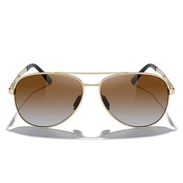 Imagem de MERRY'S Óculos de sol aviador para homens e mulheres - Óculos de sol polarizados para dirigir, lentes espelhadas, proteção UV 400, 58 mm, Armação dourada/lente marrom gradiente, Lens width: 58