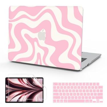 Imagem de B BELK Compatível com MacBook Air de 13 polegadas M4 2025 2024 2023 2022 M4 M3 M2 A3240A3113 A2681, capa rígida de plástico para MacBook Air de 13,6 polegadas + capa de teclado + protetor de tela,