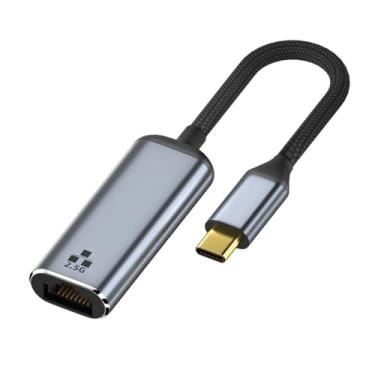 Imagem de JORINDO Adaptador Gigabit Ethernet tipo C para RJ45 2,5G, adaptador USB C para Ethernet 10 100 1000 2500Mbps, adaptador de rede para Windows, Android, OS
