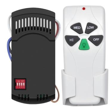 Imagem de Kit de controle remoto e receptor de ventilador de teto universal Breeze Bay com dimmer para substituição de ventilador de teto de 3 velocidades para kit Hampton Bay Hunter KUJCE9103 FAN-53T