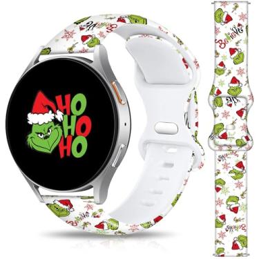 Imagem de Pulseiras para relógio de Natal e Halloween compatíveis com Samsung Galaxy Watch 7/Watch 6/Watch 5 / Watch 5 Pro/Watch 4 / Watch 4 / Watch 4 Classic / Watch 3 / Active 2e 1 (monstro Wthie)