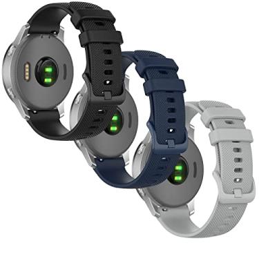 Imagem de Anrir Pulseiras de silicone de 18 mm para Garmin Vivoactive 4S e Vivomove 3S, 42 mm e 41 mm para Fossil Gen 6/5E e Q Venture