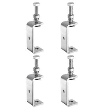 Imagem de HARFINGTON 4 braçadeiras C de aço inoxidável 304 de 3,35" (85 mm) de largura com abertura de mandíbula braçadeiras de madeira braçadeira de viga em U para carpintaria, soldagem, edifícios, montagem